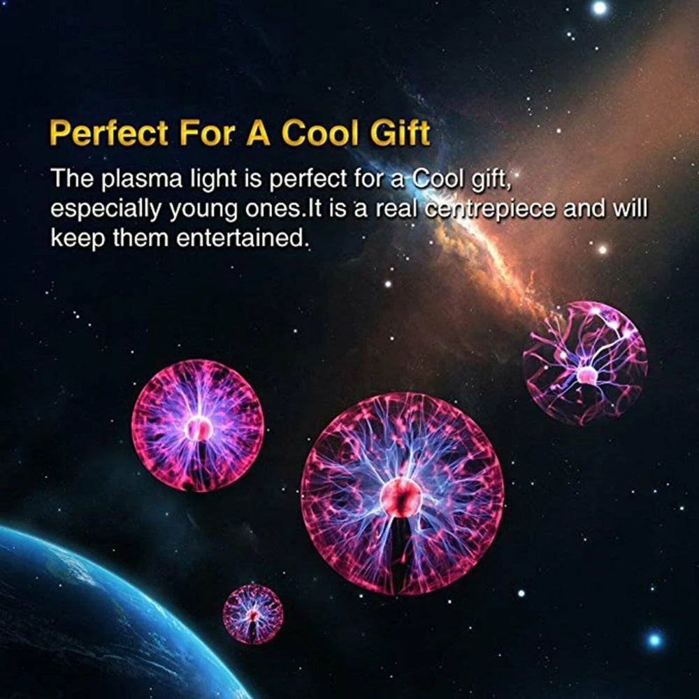 Magic Plasma Ball Electric Touch USB 14Cm Lamp Globe Night Light Glass Lighting