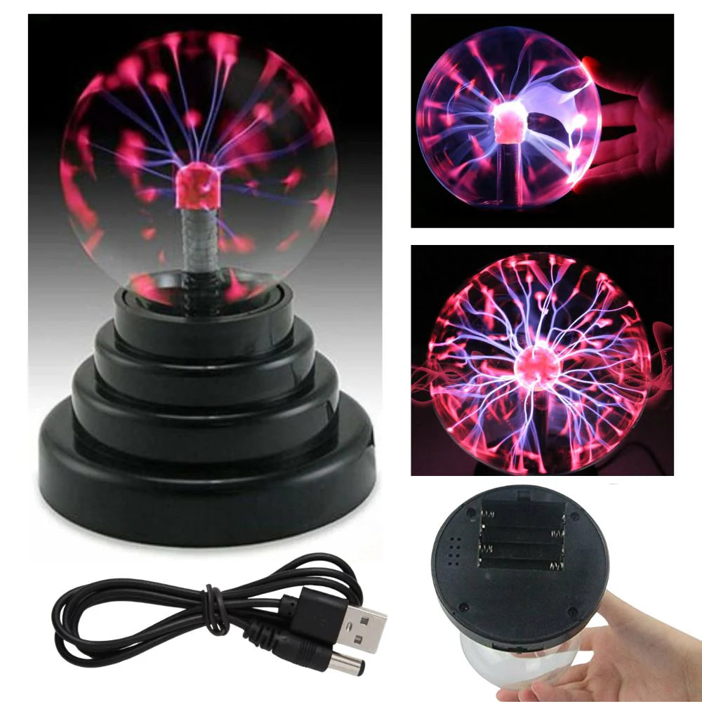 Magic Plasma Ball Electric Touch USB 14Cm Lamp Globe Night Light Glass Lighting