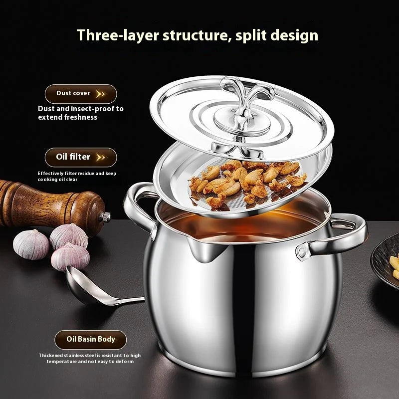 High Temperature Resistant Stainless Steel Lard Jar