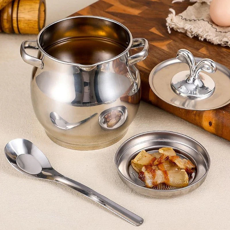 High Temperature Resistant Stainless Steel Lard Jar