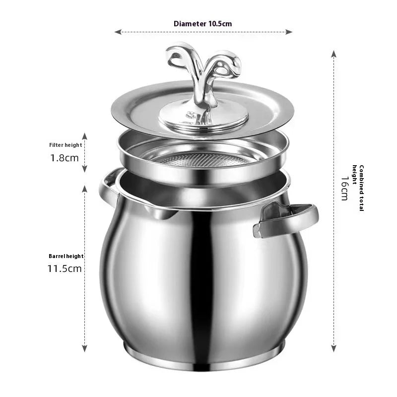 High Temperature Resistant Stainless Steel Lard Jar