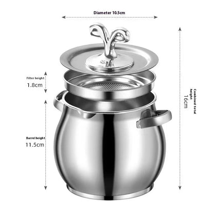 High Temperature Resistant Stainless Steel Lard Jar